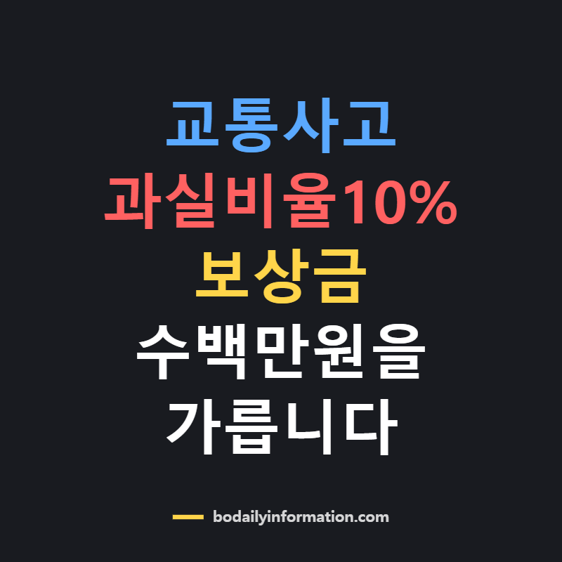 교통사고 과실비율 기준 조회 2026