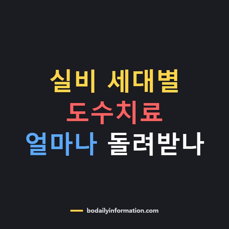도수치료 실비 세대별 자기부담금 계산 - 3·4·5세대 최종 부담액 비교