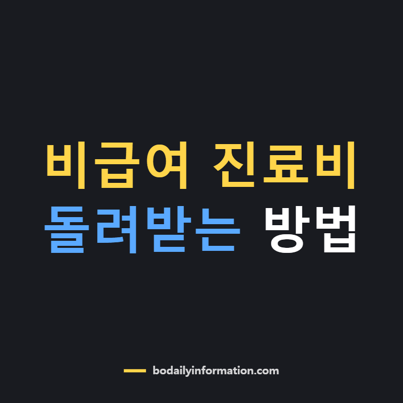 비급여 진료비 확인요청으로 병원비 환불받는 방법 안내