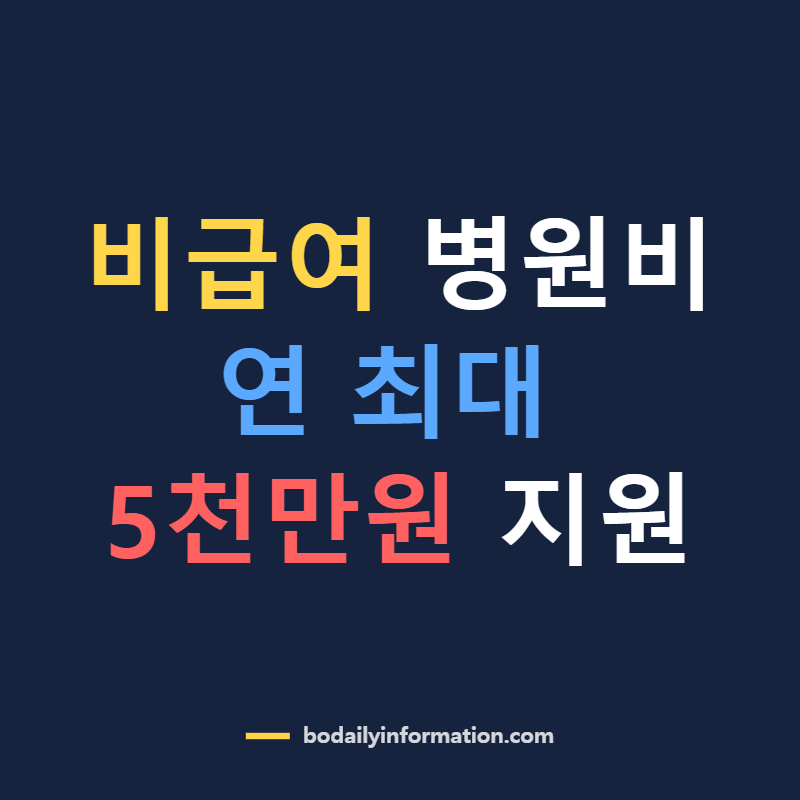 재난적의료비 지원 조건 신청 최대 5천만원